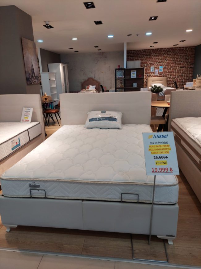 İstikbal Gold Baza Ferro Başlık Dreamwell Yatak 160×200 (Teşhir)