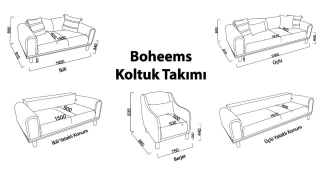Bellona Boheems Koltuk Takımı - Görsel 5