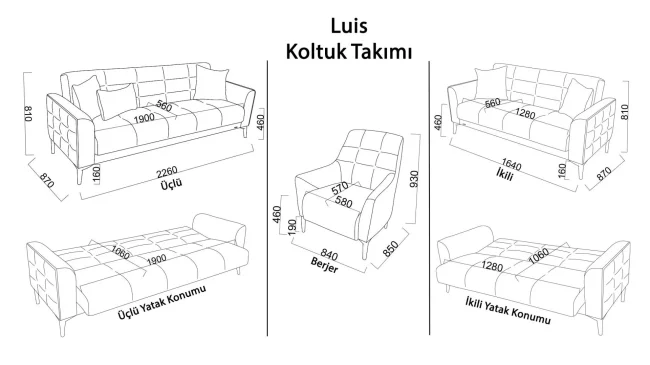 Bellona Luis Koltuk Takımı - Görsel 3