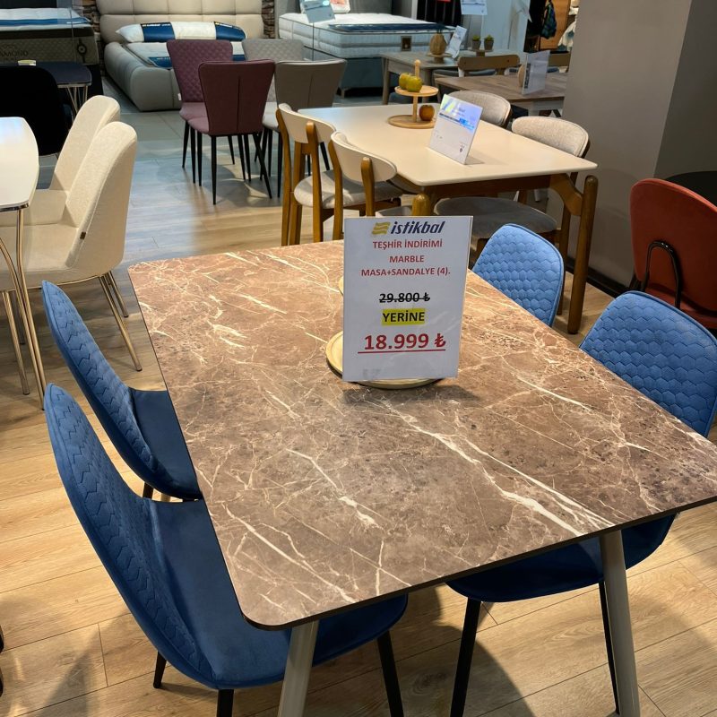 İstikbal Marble Masa Takımı (Teşhir)