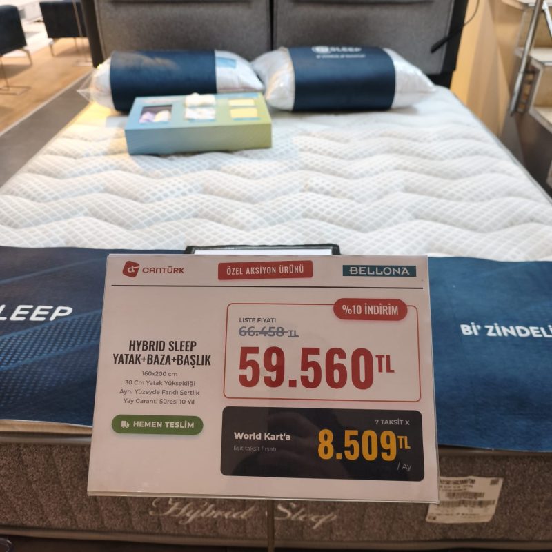 Bellona Hybrid Sleep Yatak Baza Başlık Set 160×200 *Kampanyalı