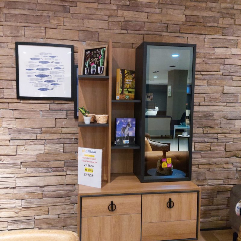 İstikbal Vista TV Yan Alt + Yan Camlı Dolap (Teşhir)