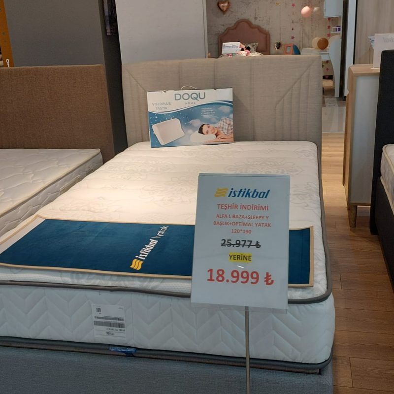 İstikbal Optimal Yatak Alfa L Baza Sleepy Y Başlık 120×190 (Teşhir)